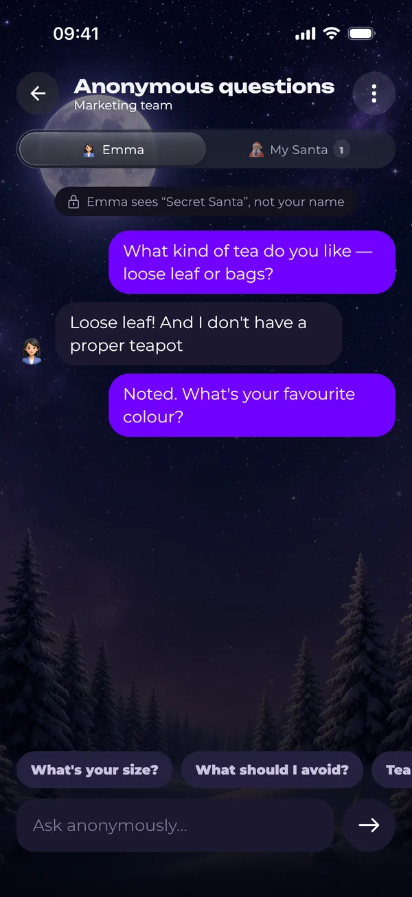 Anonymous questions