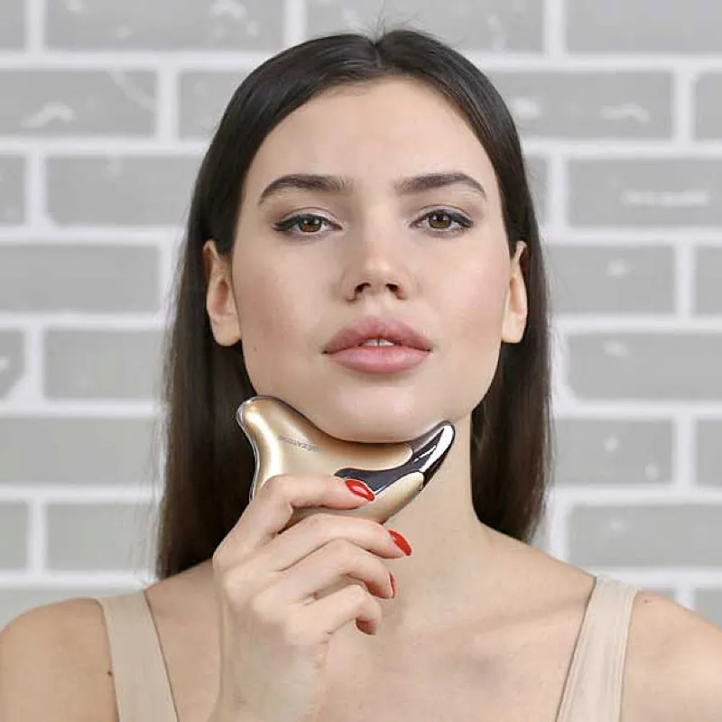 Массажер скребок гуаша и микротоки для лица Gezatone