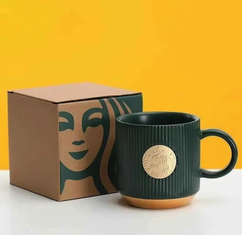 Кружка Starbucks керамическая тёмно-зелёная