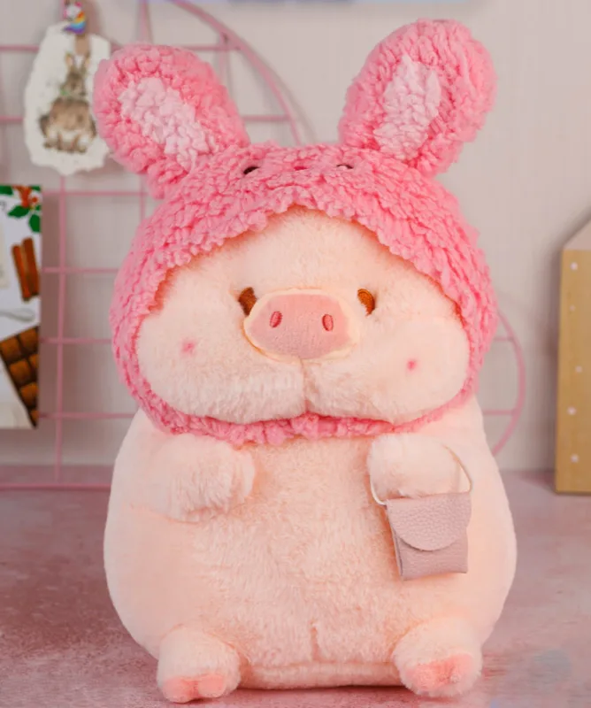 Мягкая игрушка Свинья LULU в повязке зайчика