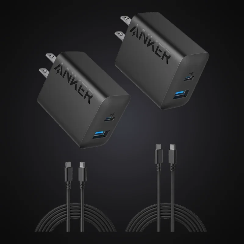 Anker 20W USB-C Charger, 2-Pack with Cables