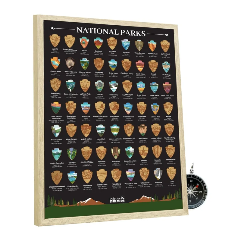 National Parks Scratch-Off Poster
