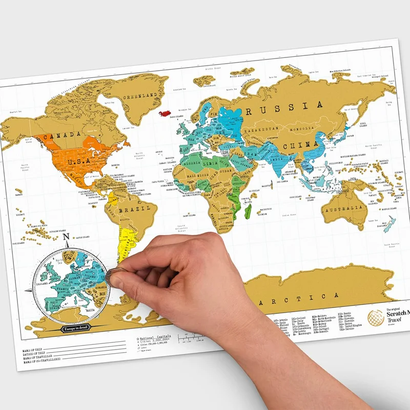 Luckies Scratch Map, Travel Edition