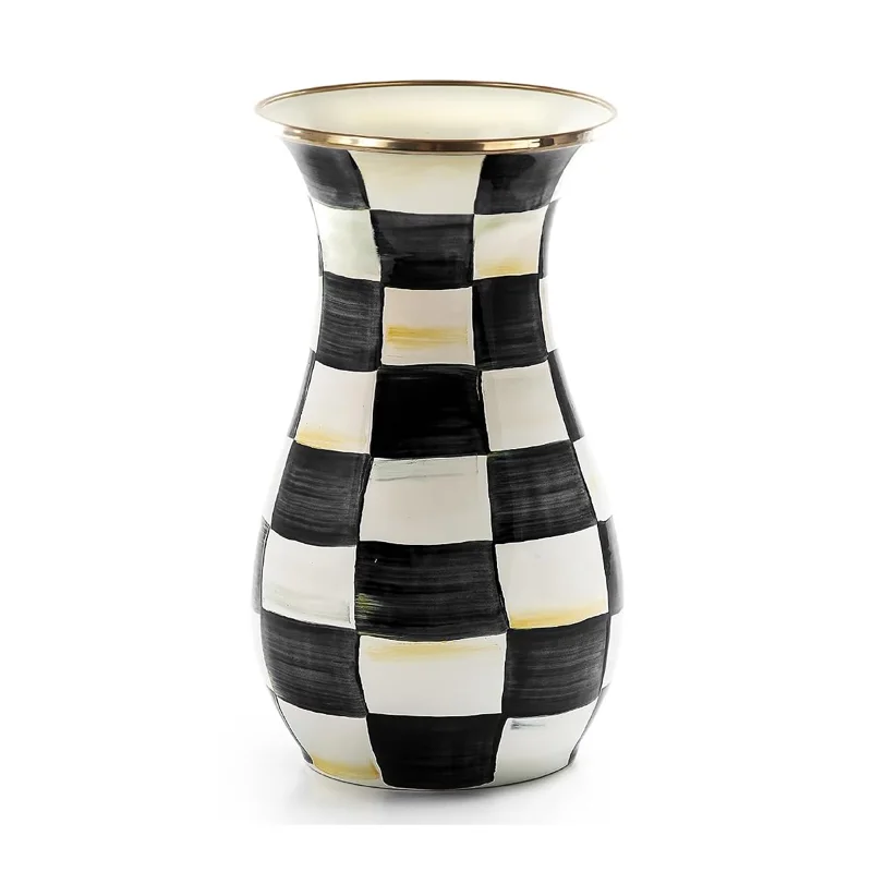 MacKenzie-Childs Courtly Check Enamel Vase