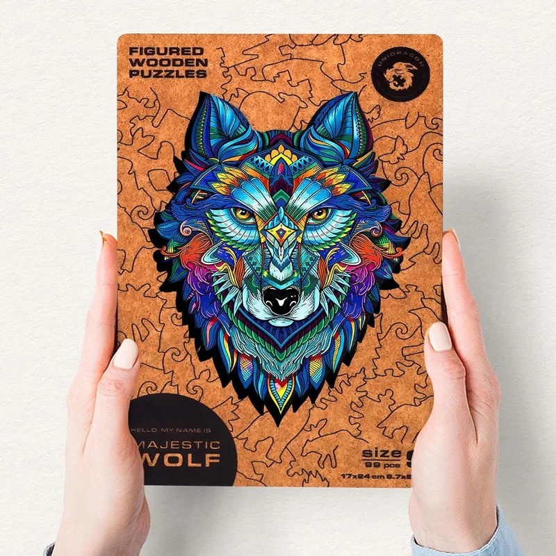 UNIDRAGON Majestic Wolf Wooden Puzzle