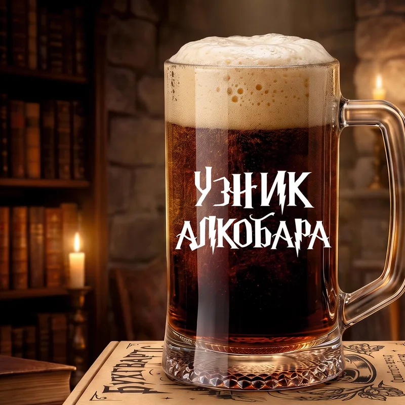Пивная кружка с гравировкой «Узник алкобара», 500 мл